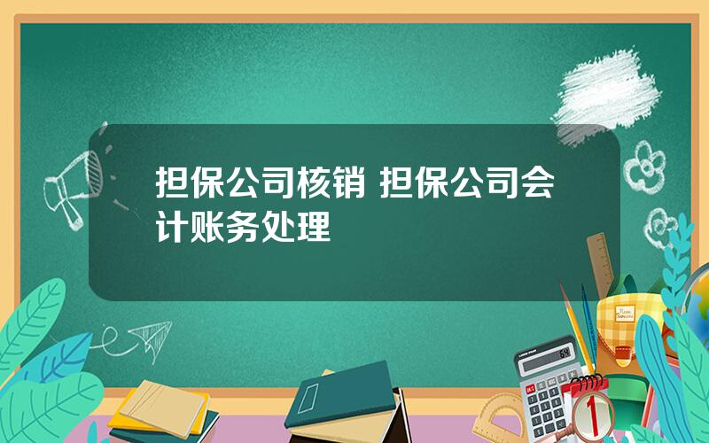 担保公司核销 担保公司会计账务处理